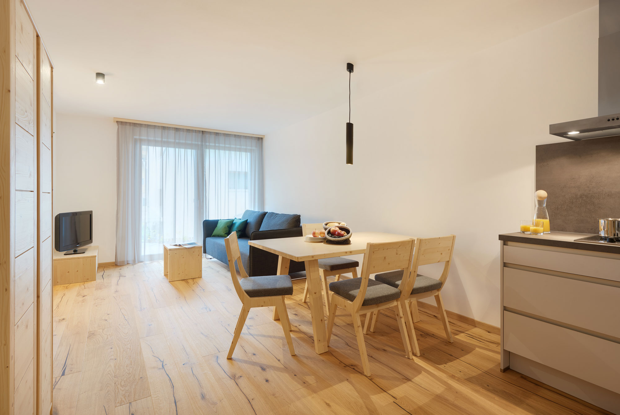 Living area holiday flat forest